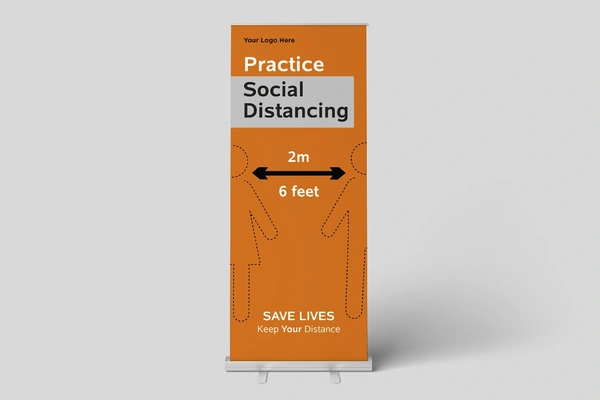 Social Distancing Roller Banner